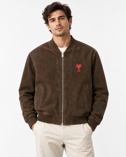 AMI Premium Brown Fleece-Lined Jacket