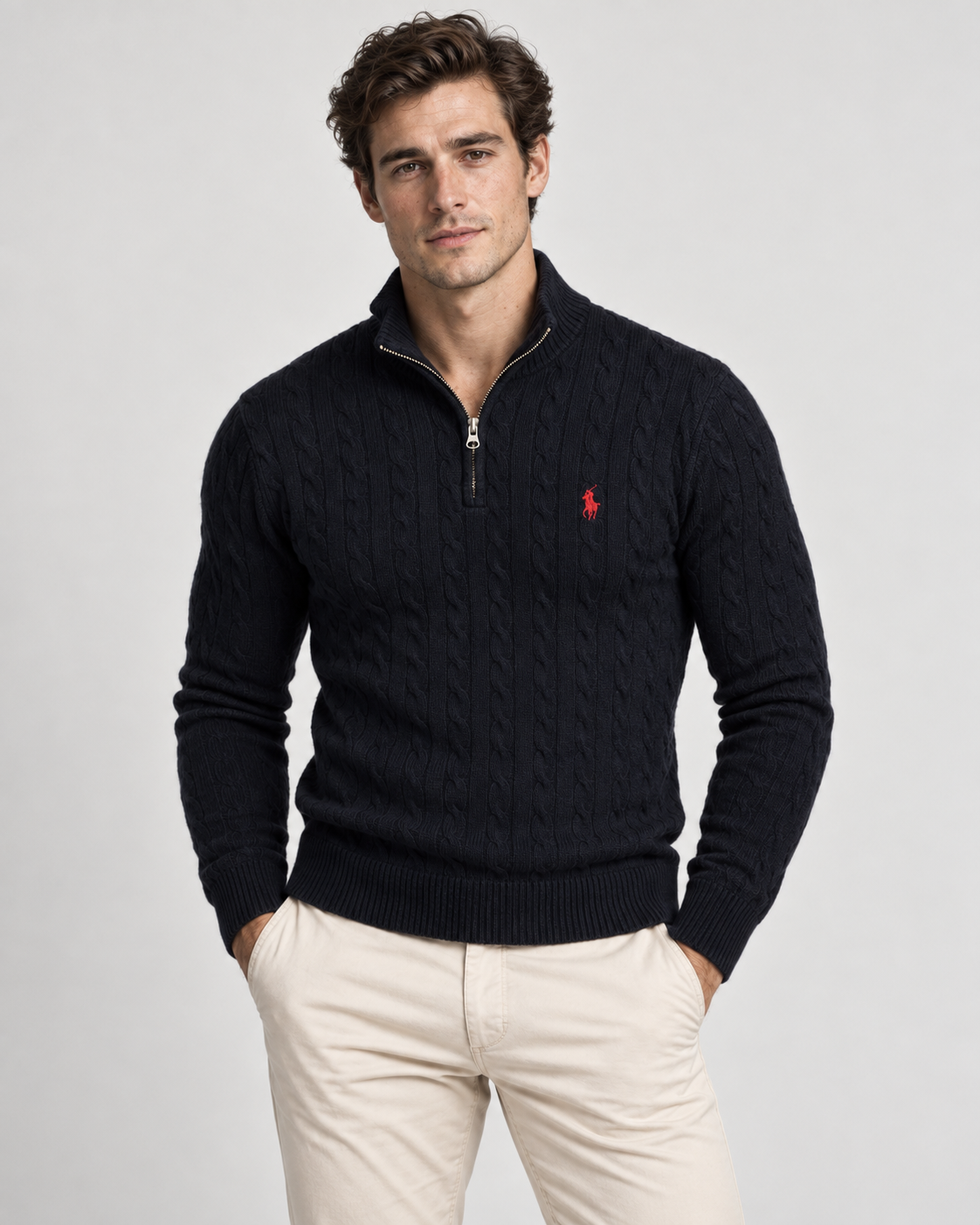 Ralph Black Cable Knit Jumper