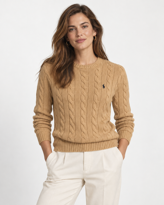 Ralph Brown round neck Unisex Cable knit