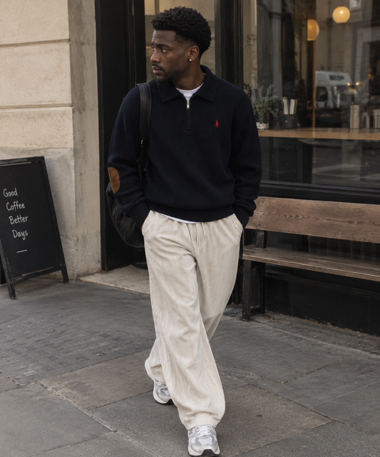 Ralph Premium Black Knit ¼ Zip Pullover