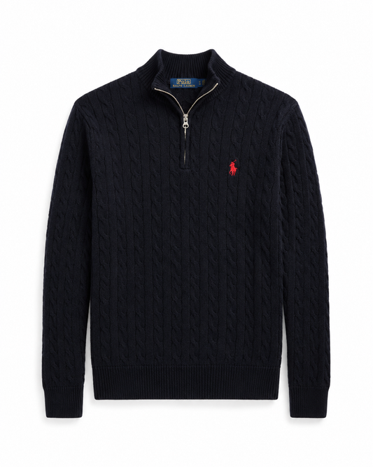Ralph Black Cable Knit Jumper