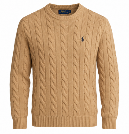 Ralph Brown round neck Unisex Cable knit