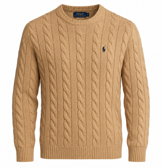 Ralph Brown round neck Unisex Cable knit