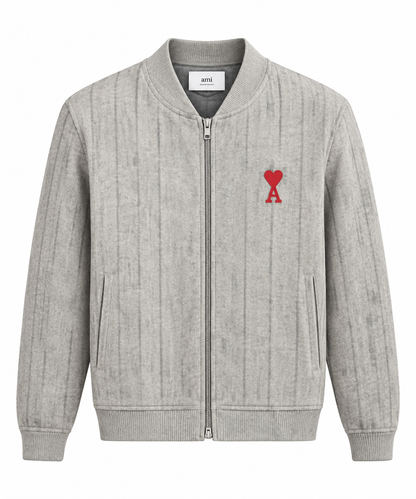 AMI  Grey Zip-Up Jacket