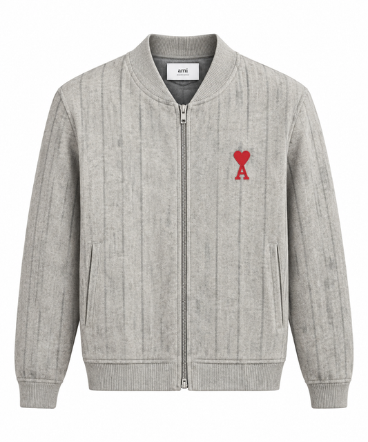 AMI  Grey Zip-Up Jacket