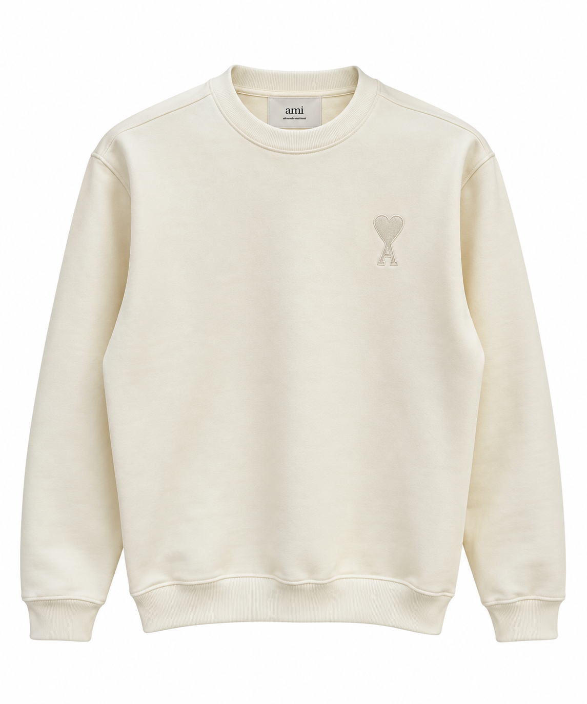 AMI Cream Unisex Knit Jumper