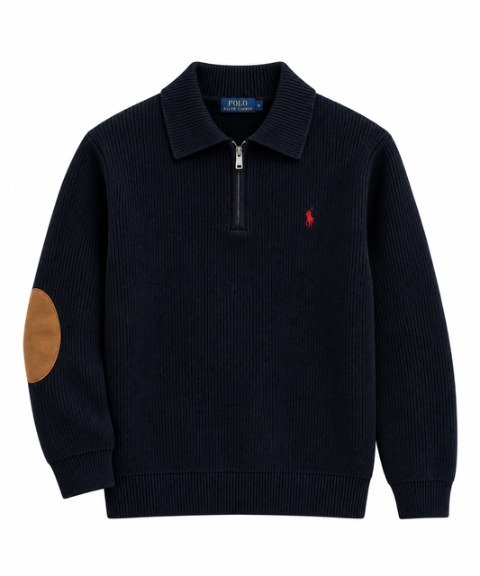 Ralph Premium Black Knit ¼ Zip Pullover