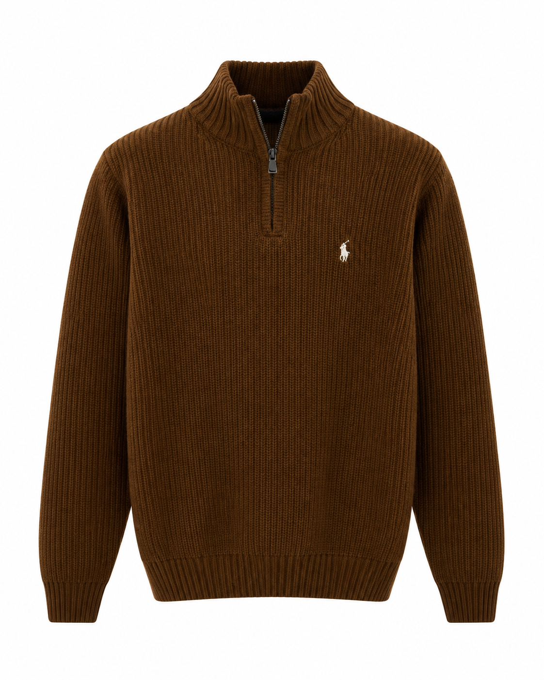 Ralph Brown Knit ¼ Zip Pullover