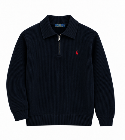 Ralph Black Knit ¼ Zip Pullover