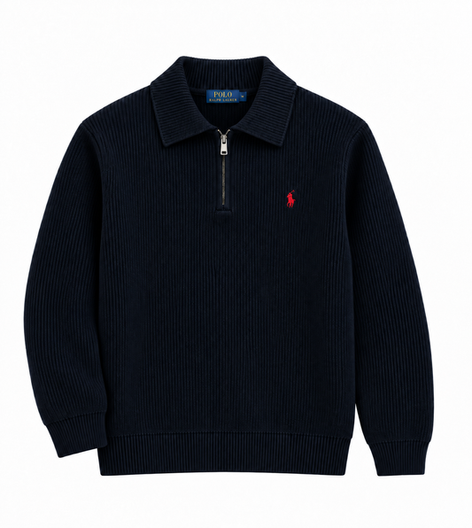 Ralph Black Knit ¼ Zip Pullover