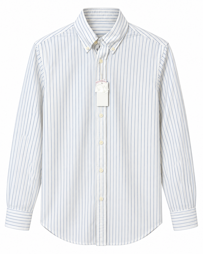 Ralph White-Blue Linen Striped Shirt