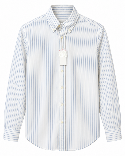 Ralph White-Blue Linen Striped Shirt