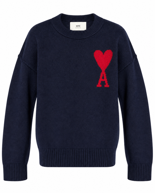 AMI Blue Unisex Knit Jumper