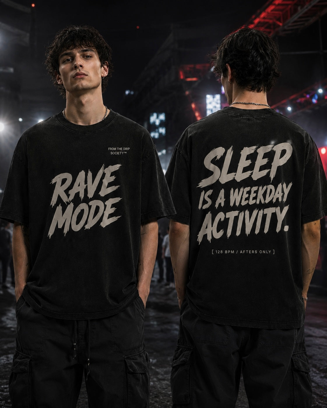 Rave Mode Oversized Tee – For The Night Shift
