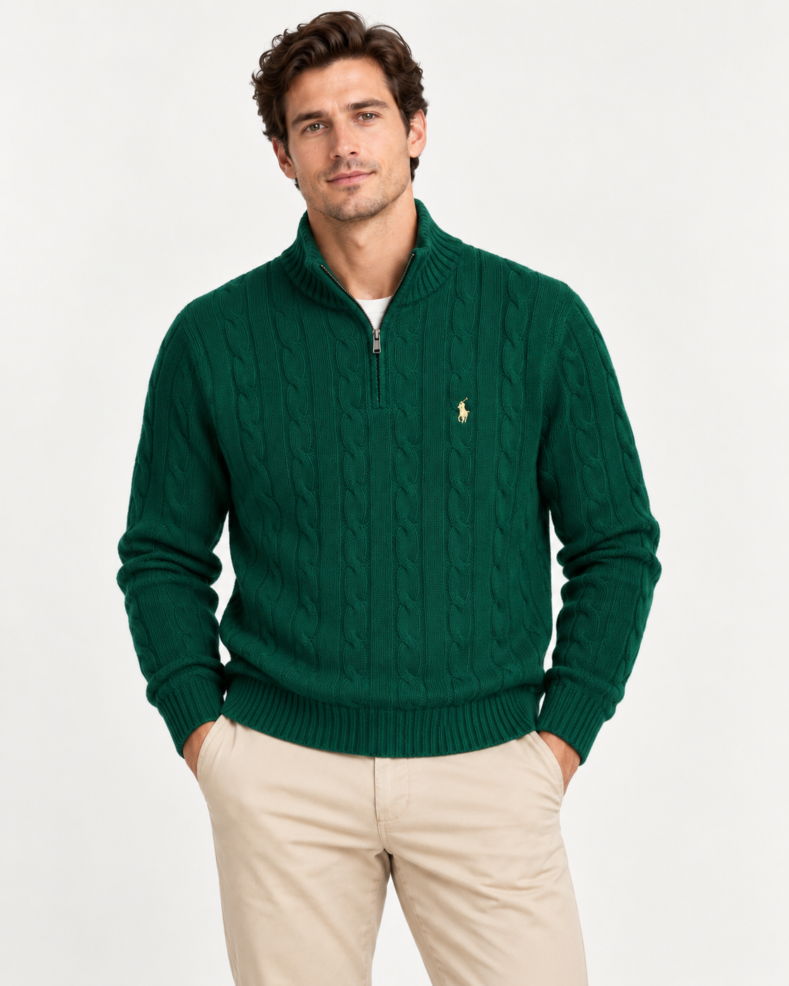 Ralph Green Knit ¼ Zip Pullover