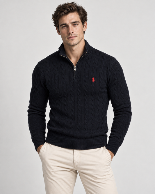 Ralph Black Cable Knit Jumper