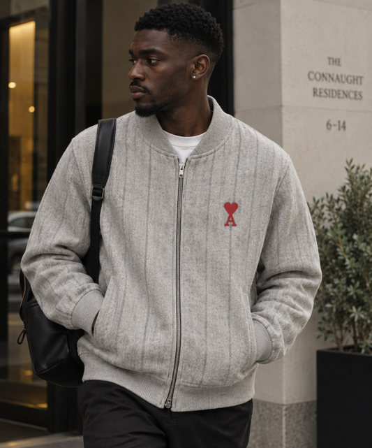 AMI  Grey Zip-Up Jacket