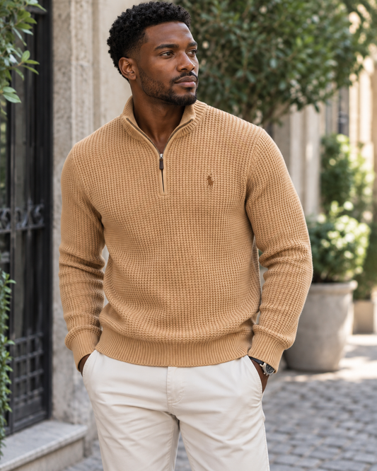 Ralph Premium Dark Beige ¼ Zip Pullover