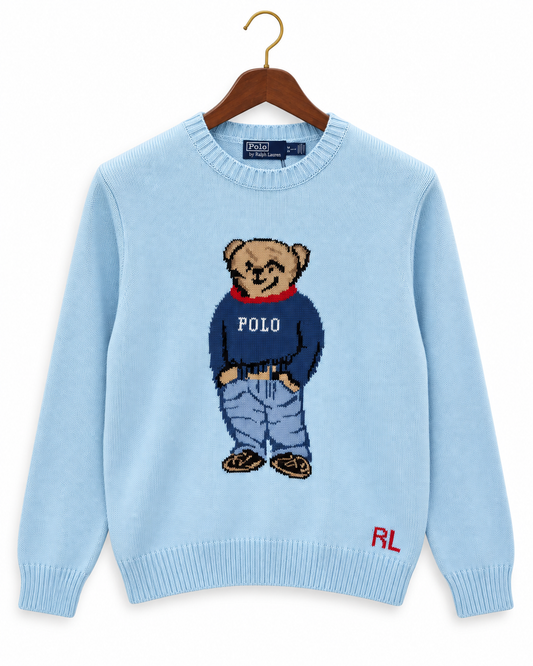 Ralph Premium Sky Blue Polo Bear Jumper