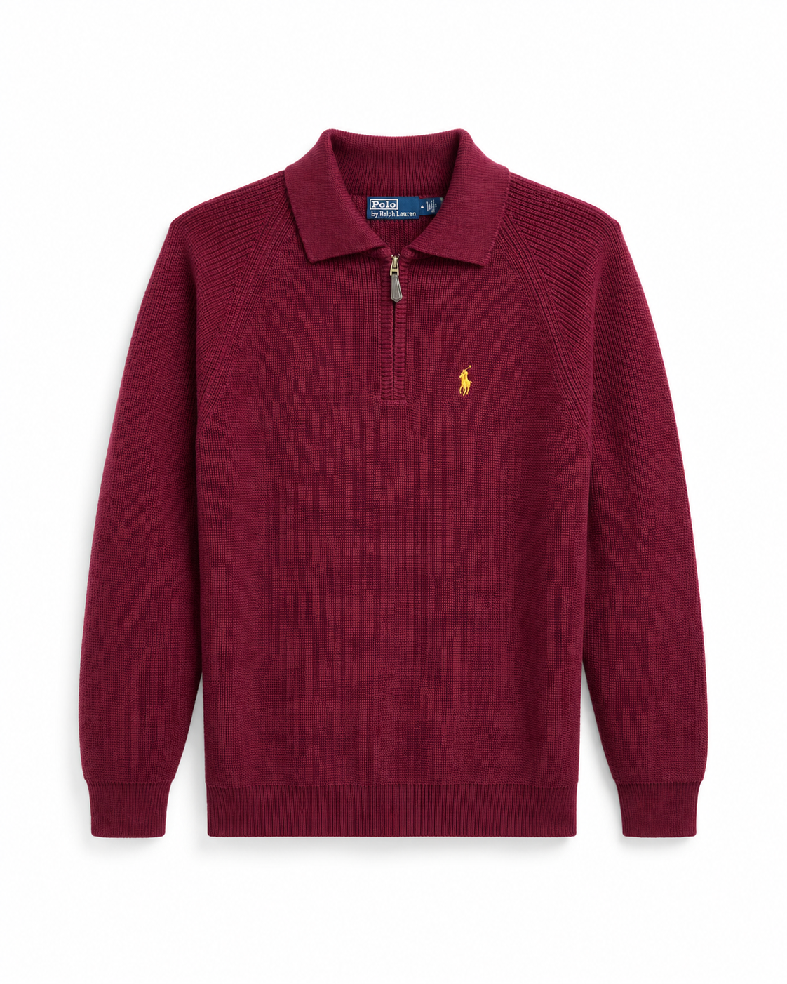 Ralph Burgundy Knit ¼ Zip Pullover
