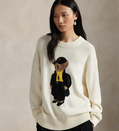 Ralph White Polo Bear Jumper
