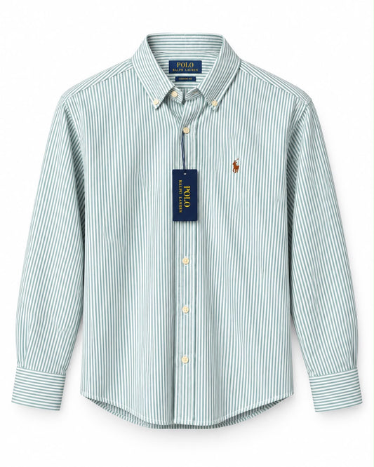 Ralph Light Green Striped Shirt